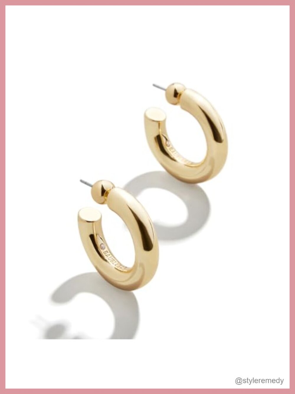 Gold-Plated Hoop Earrings Cubic Zirconia Hypoallergenic 23MM